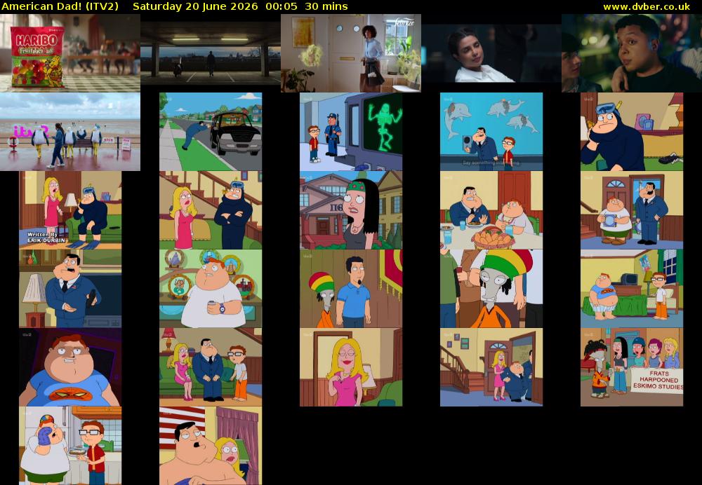 American Dad! (ITV2) Saturday 20 June 2026 00:05 - 00:35