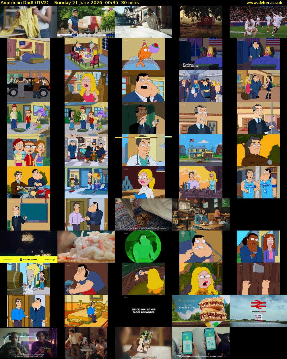 American Dad! (ITV2) Sunday 21 June 2026 00:35 - 01:05