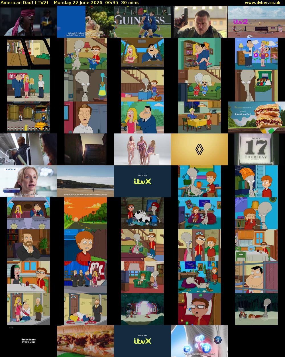 American Dad! (ITV2) Monday 22 June 2026 00:35 - 01:05