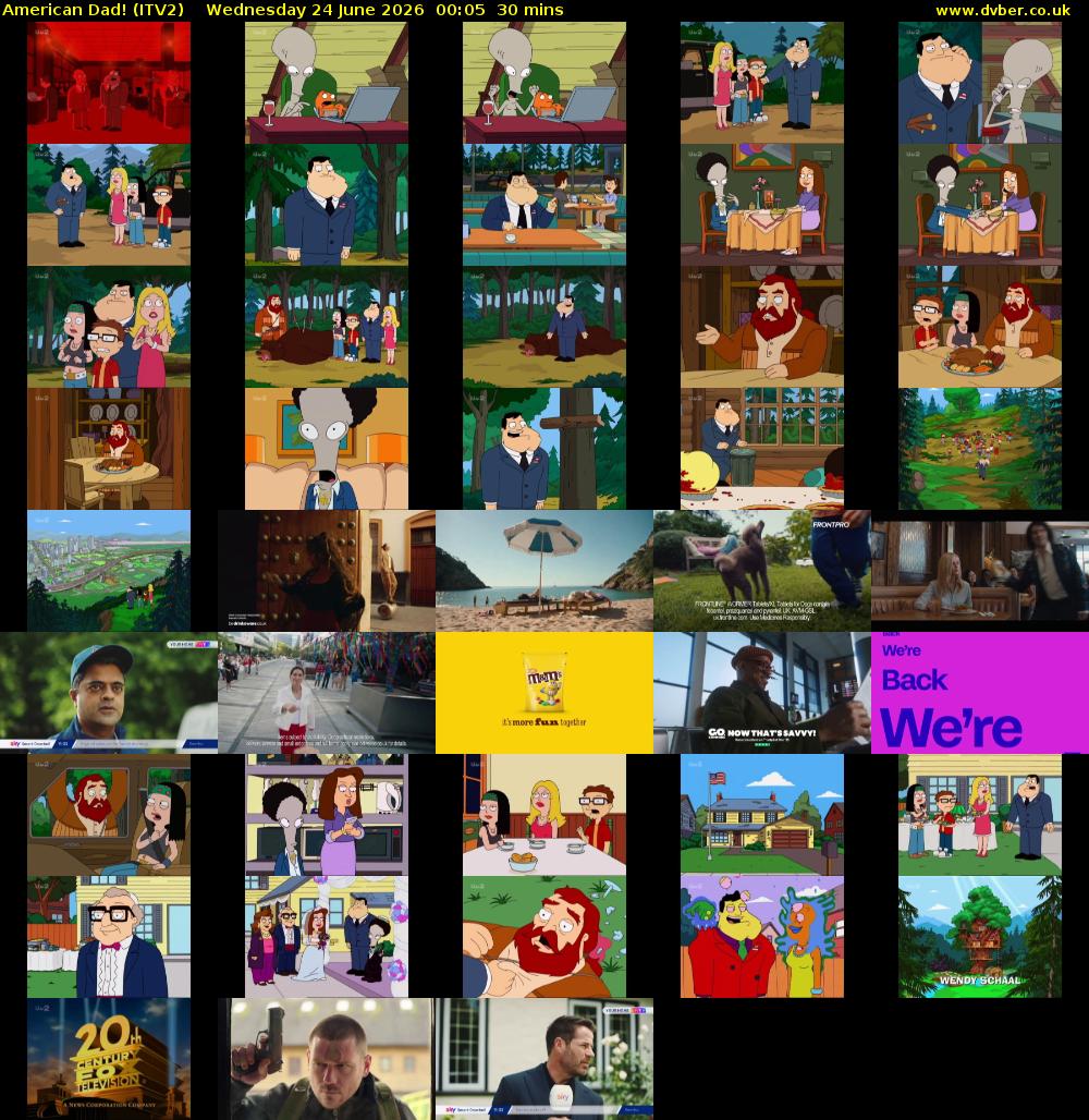 American Dad! (ITV2) Wednesday 24 June 2026 00:05 - 00:35