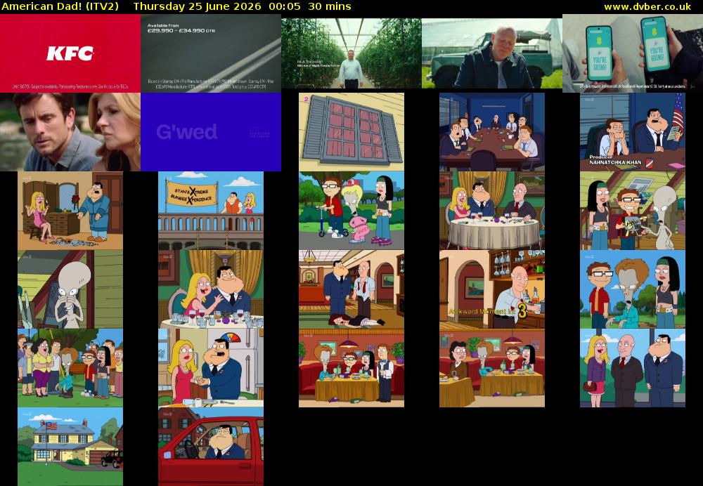 American Dad! (ITV2) Thursday 25 June 2026 00:05 - 00:35