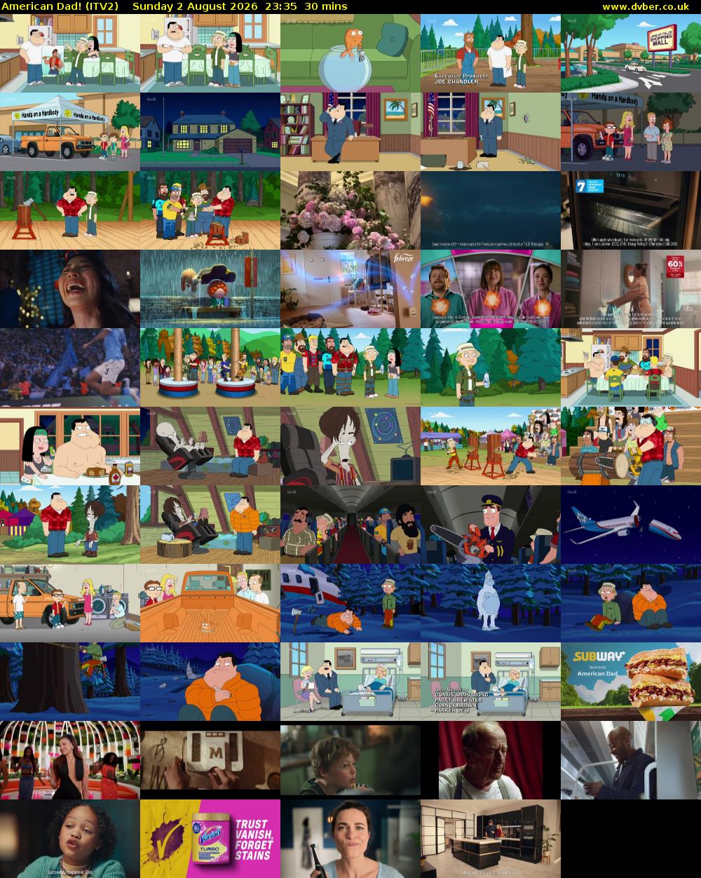 American Dad! (ITV2) Sunday 2 August 2026 23:35 - 00:05