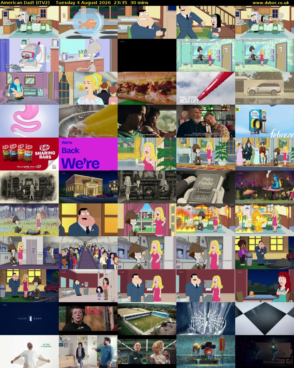 American Dad! (ITV2) Tuesday 4 August 2026 23:35 - 00:05