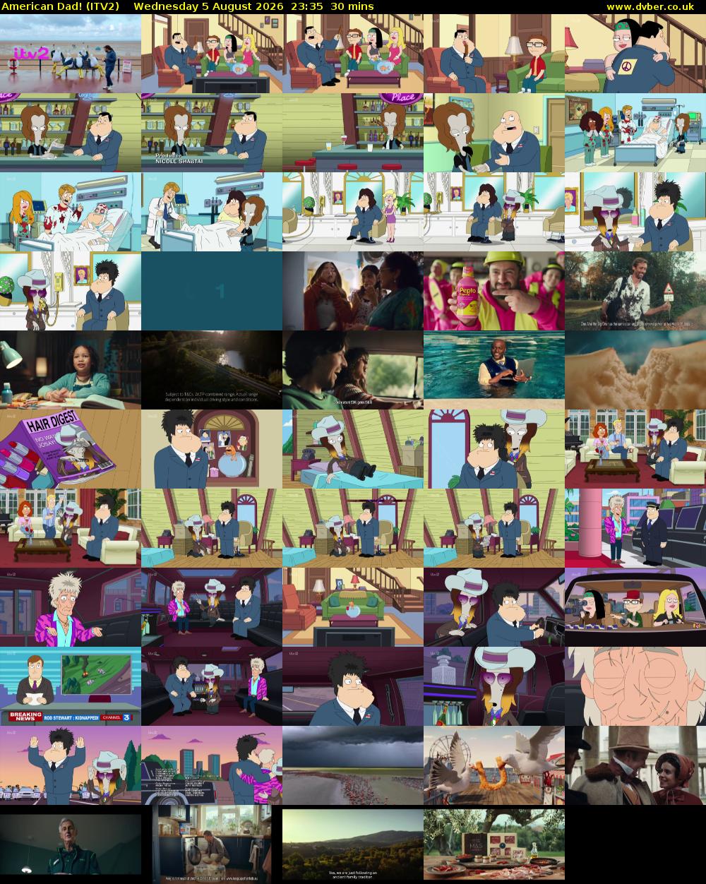 American Dad! (ITV2) Wednesday 5 August 2026 23:35 - 00:05