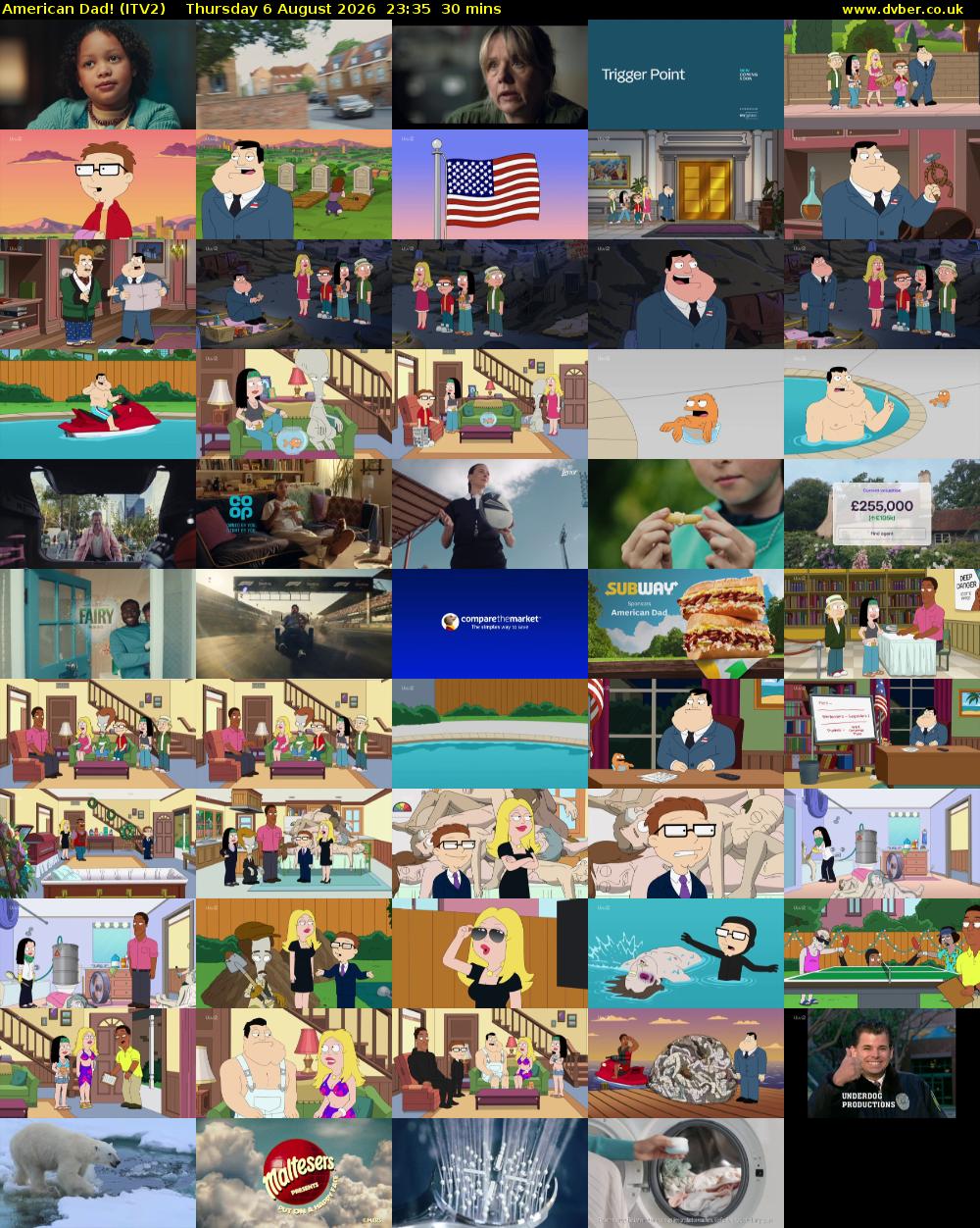 American Dad! (ITV2) Thursday 6 August 2026 23:35 - 00:05