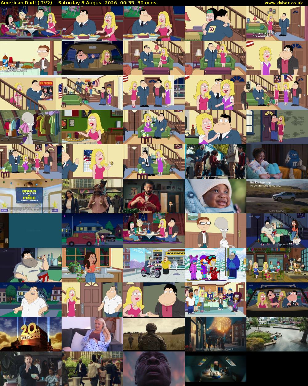 American Dad! (ITV2) Saturday 8 August 2026 00:35 - 01:05