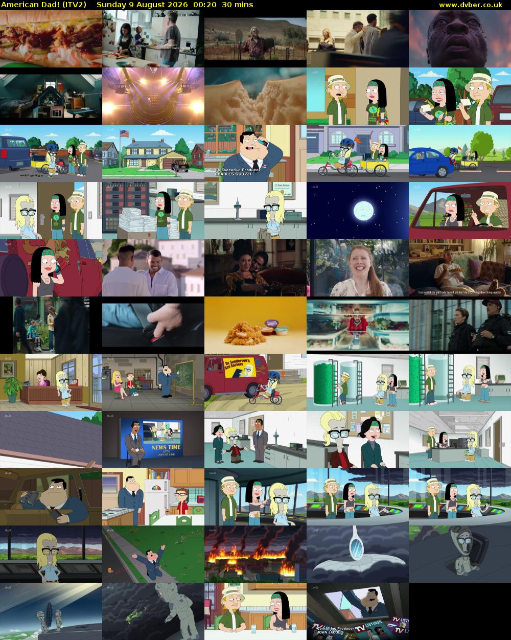 American Dad! (ITV2) Sunday 9 August 2026 00:20 - 00:50