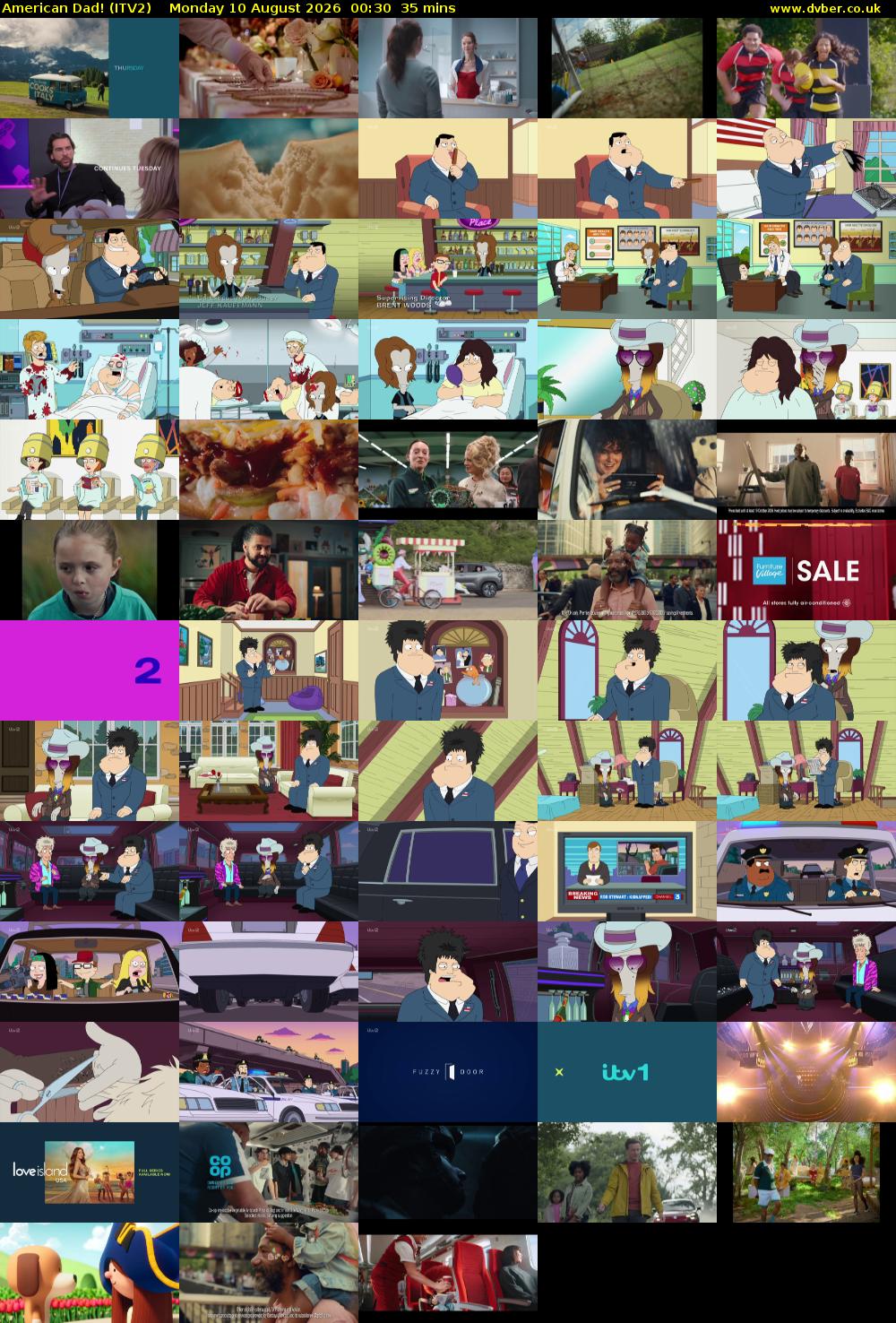 American Dad! (ITV2) Monday 10 August 2026 00:30 - 01:05