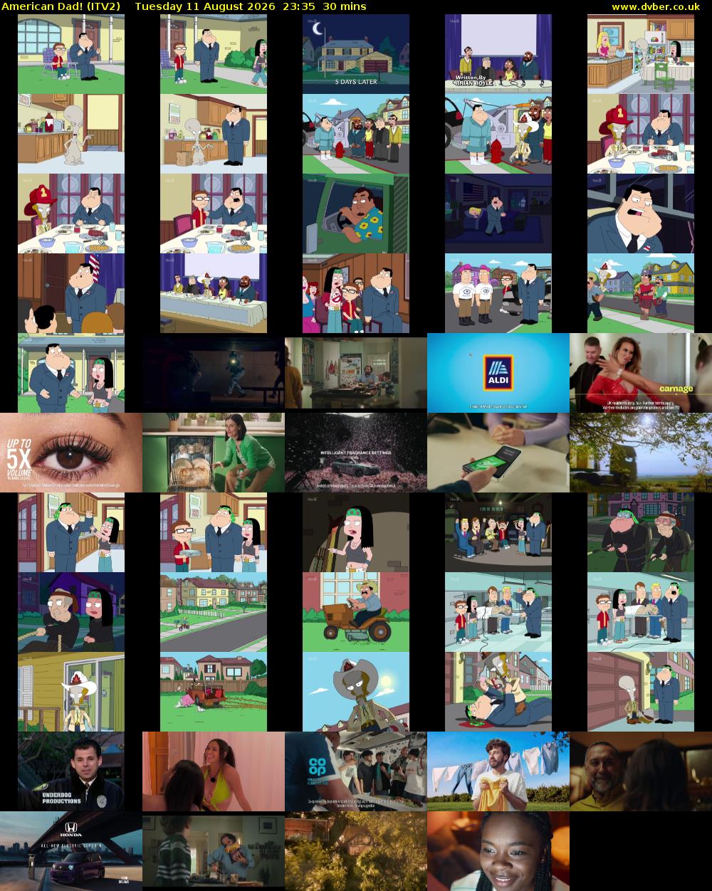American Dad! (ITV2) Tuesday 11 August 2026 23:35 - 00:05