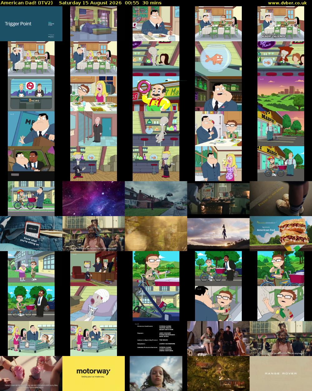 American Dad! (ITV2) Saturday 15 August 2026 00:55 - 01:25
