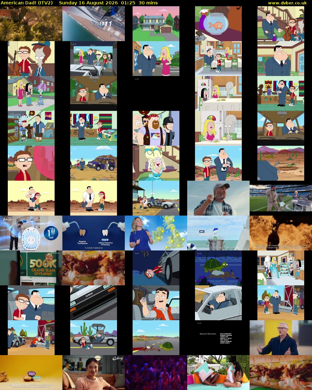 American Dad! (ITV2) Sunday 16 August 2026 01:25 - 01:55
