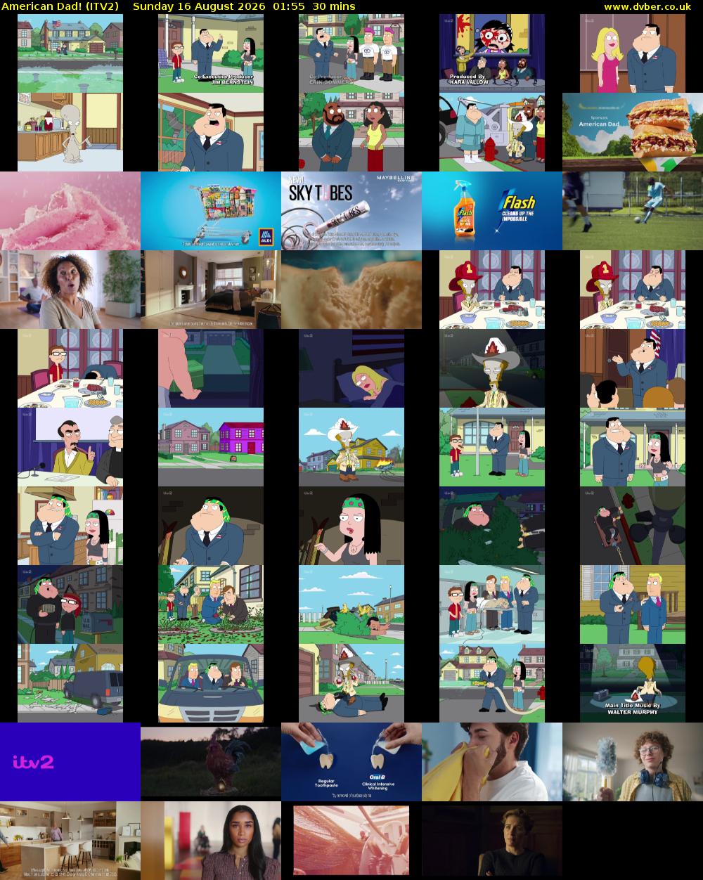 American Dad! (ITV2) Sunday 16 August 2026 01:55 - 02:25