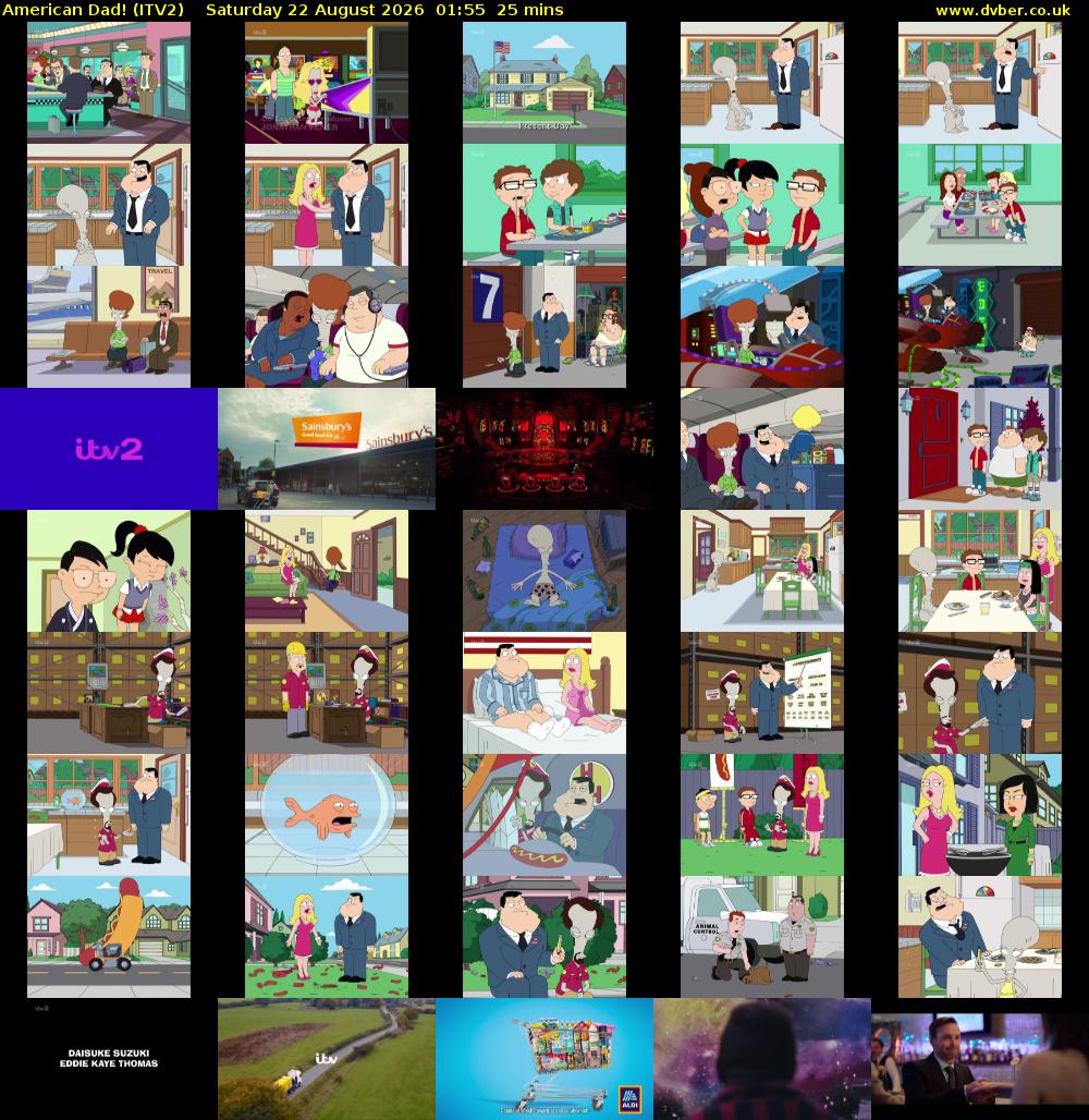 American Dad! (ITV2) Saturday 22 August 2026 01:55 - 02:20