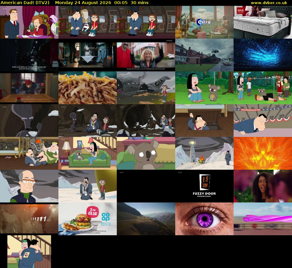 American Dad! (ITV2) Monday 24 August 2026 00:05 - 00:35