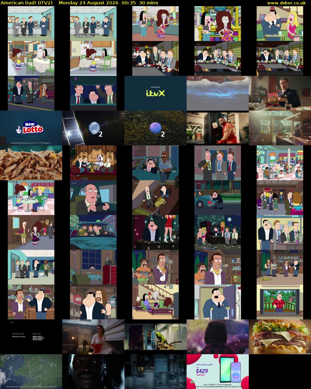 American Dad! (ITV2) Monday 24 August 2026 00:35 - 01:05