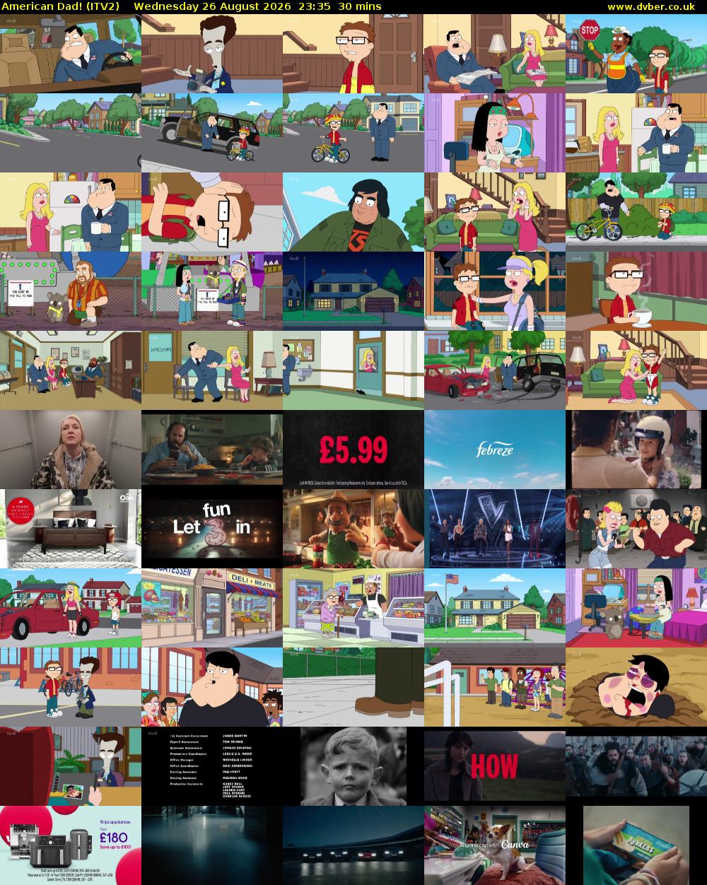 American Dad! (ITV2) Wednesday 26 August 2026 23:35 - 00:05