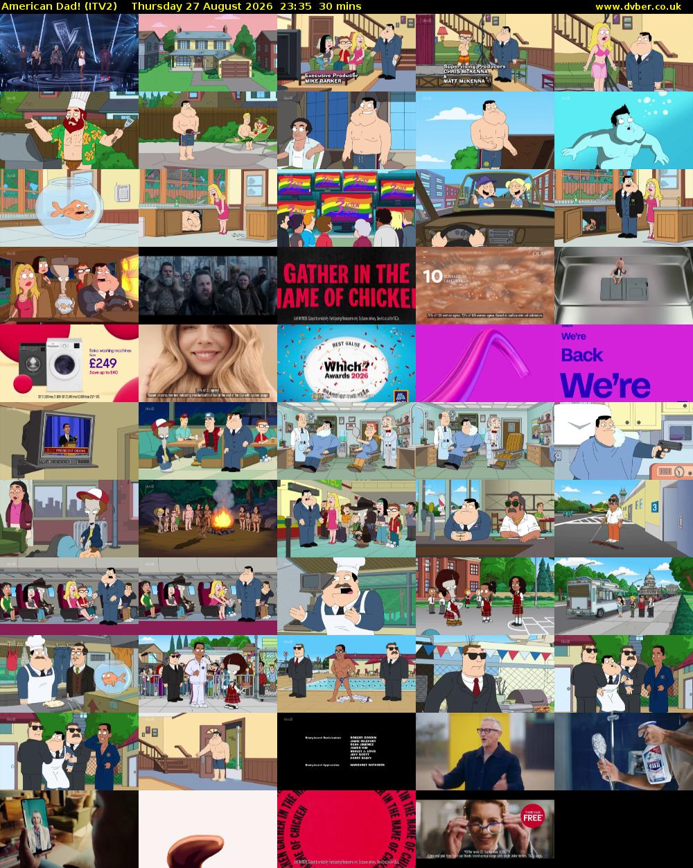 American Dad! (ITV2) Thursday 27 August 2026 23:35 - 00:05