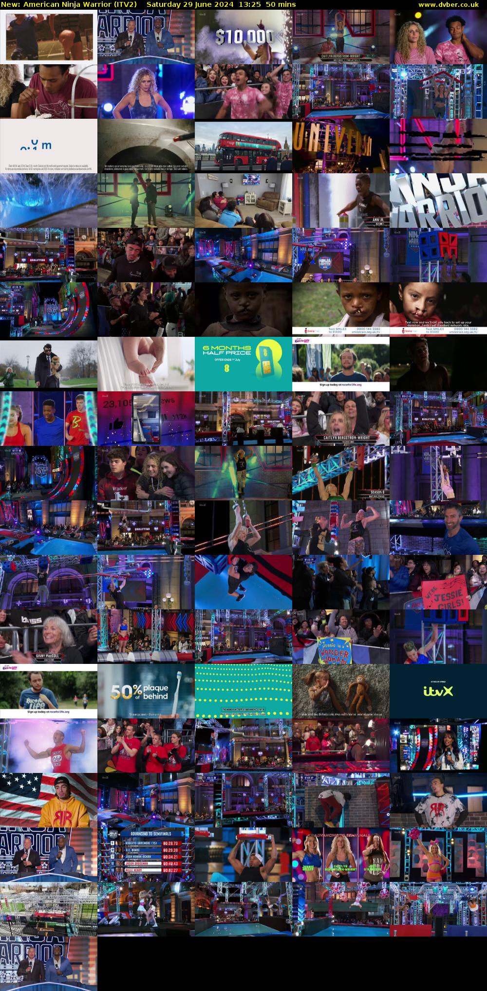 American Ninja Warrior (ITV2) Saturday 29 June 2024 13:25 - 14:15
