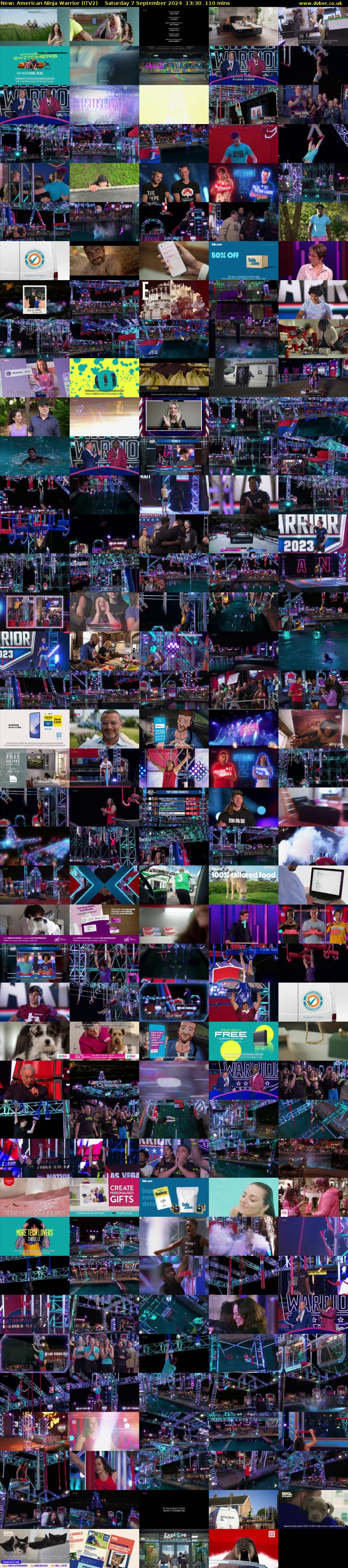 American Ninja Warrior (ITV2) Saturday 7 September 2024 13:30 - 15:20