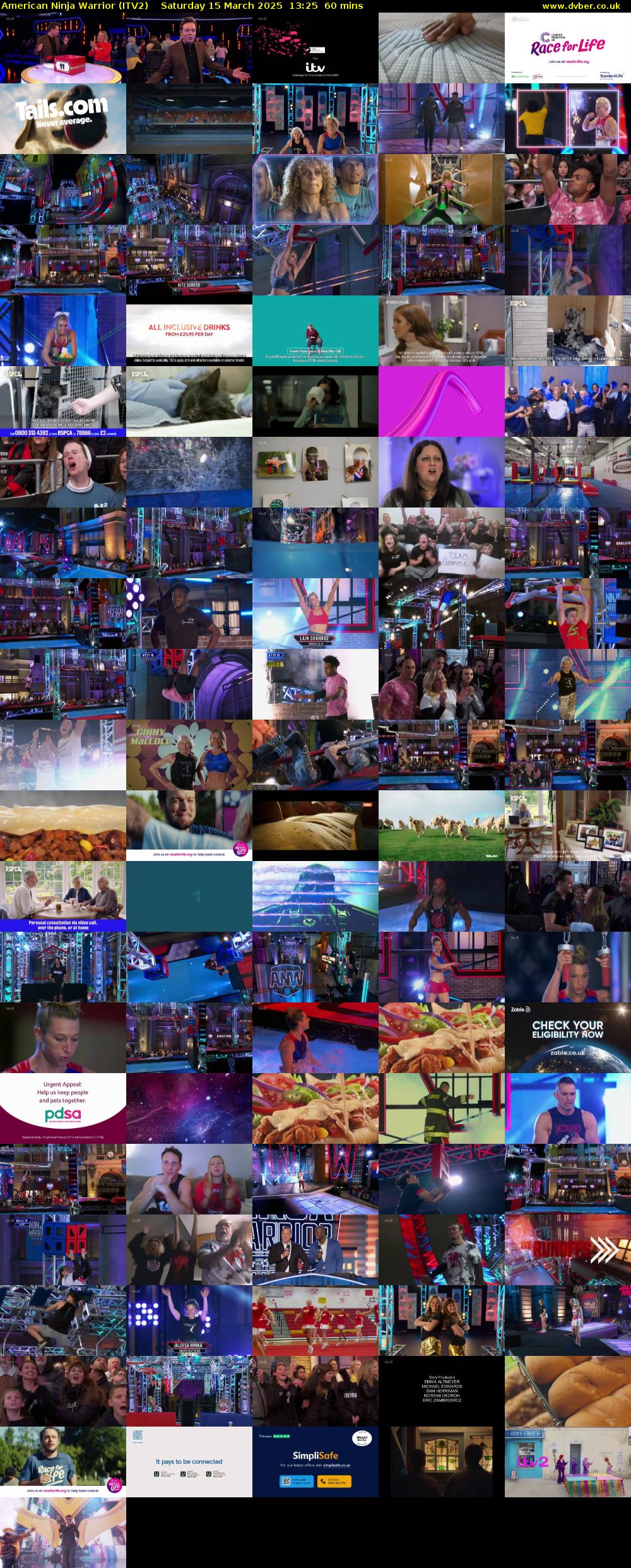 American Ninja Warrior (ITV2) Saturday 15 March 2025 13:25 - 14:25