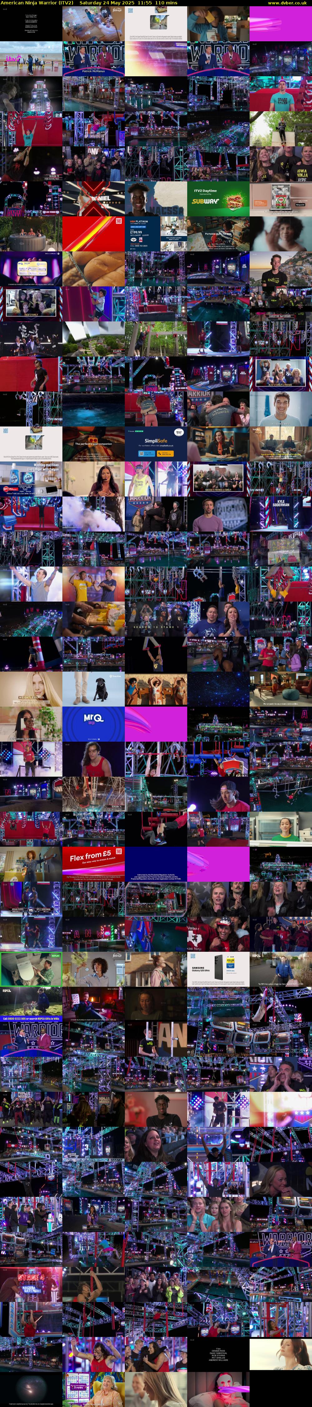 American Ninja Warrior (ITV2) Saturday 24 May 2025 11:55 - 13:45