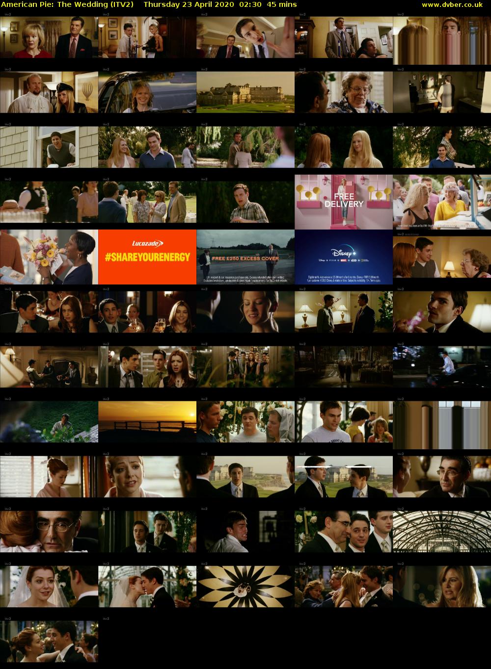 American Pie: The Wedding (ITV2) Thursday 23 April 2020 02:30 - 03:15