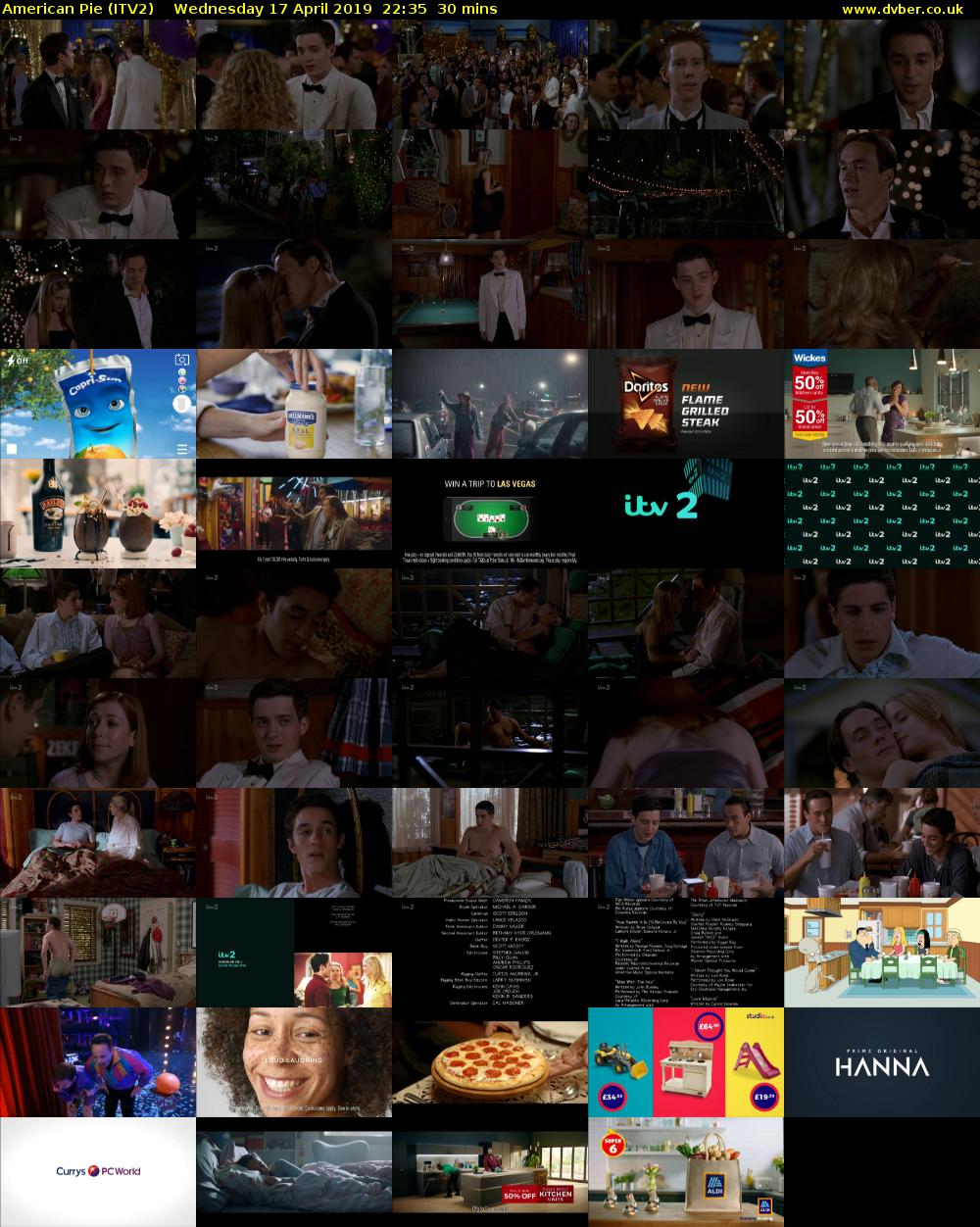American Pie (ITV2) Wednesday 17 April 2019 22:35 - 23:05