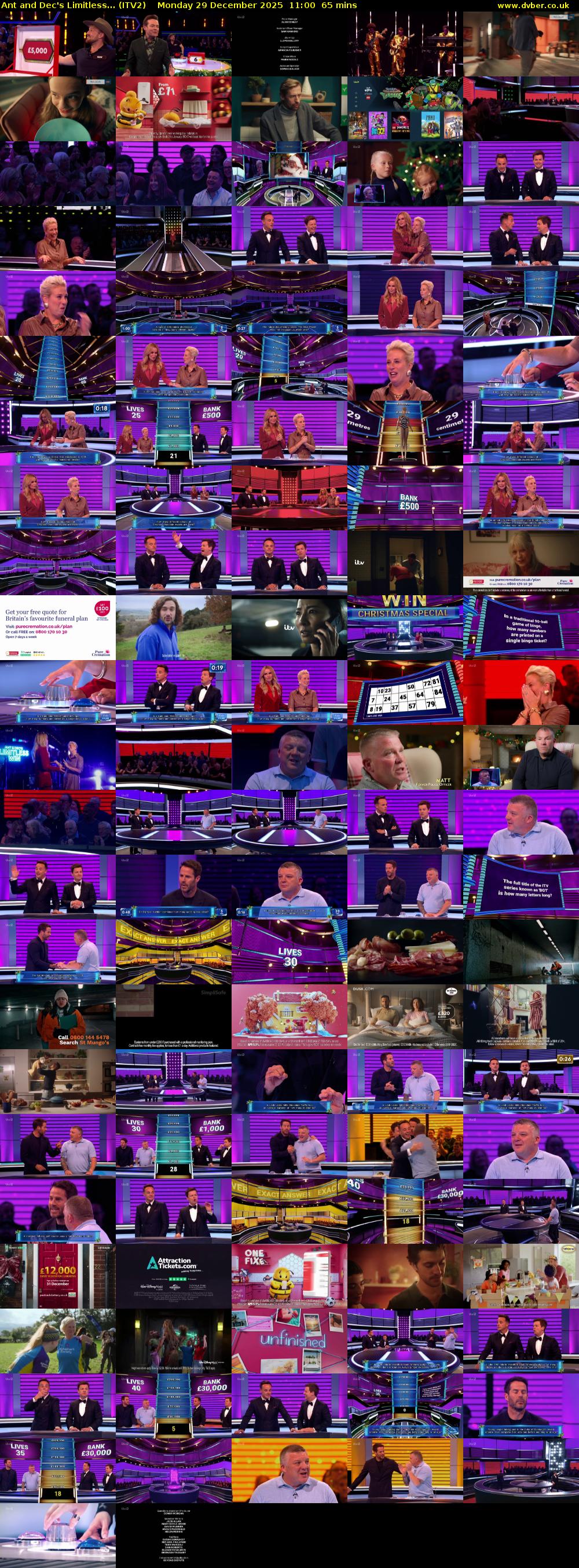 Ant and Dec's Limitless... (ITV2) Monday 29 December 2025 11:00 - 12:05