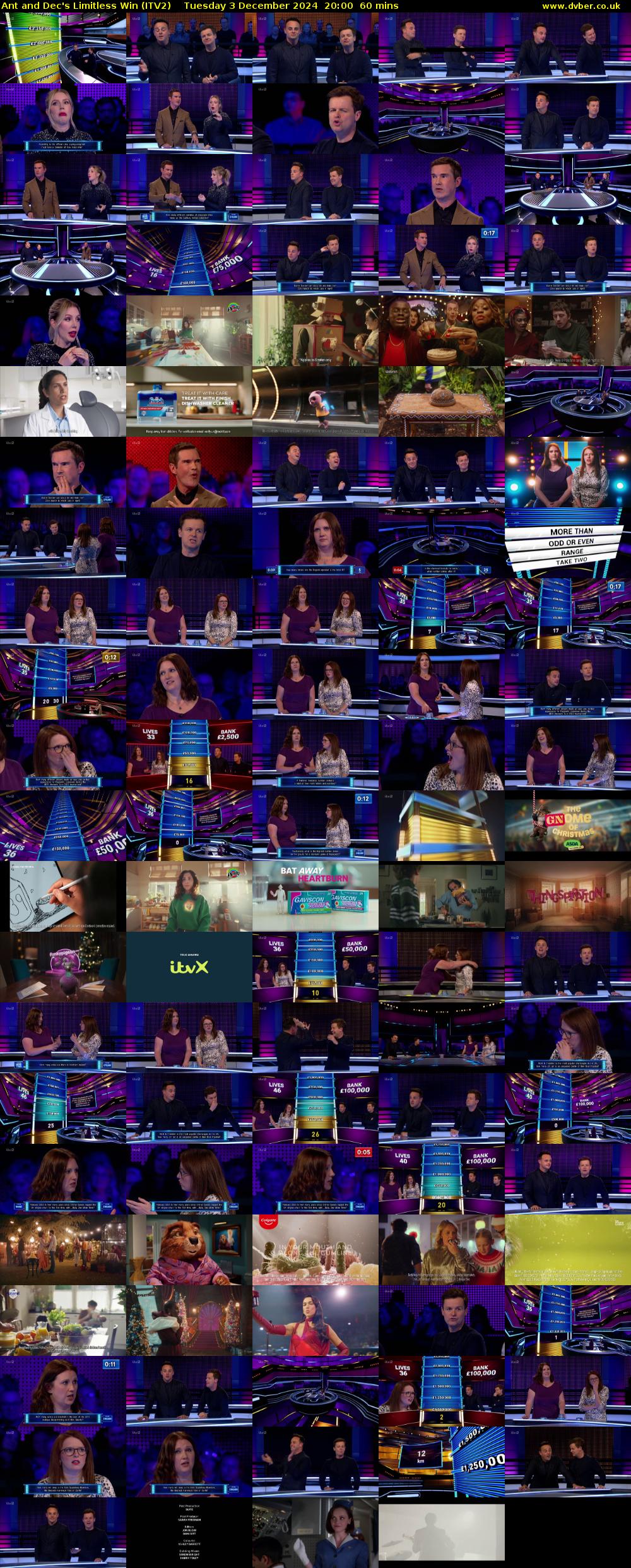 Ant and Dec's Limitless Win (ITV2) Tuesday 3 December 2024 20:00 - 21:00