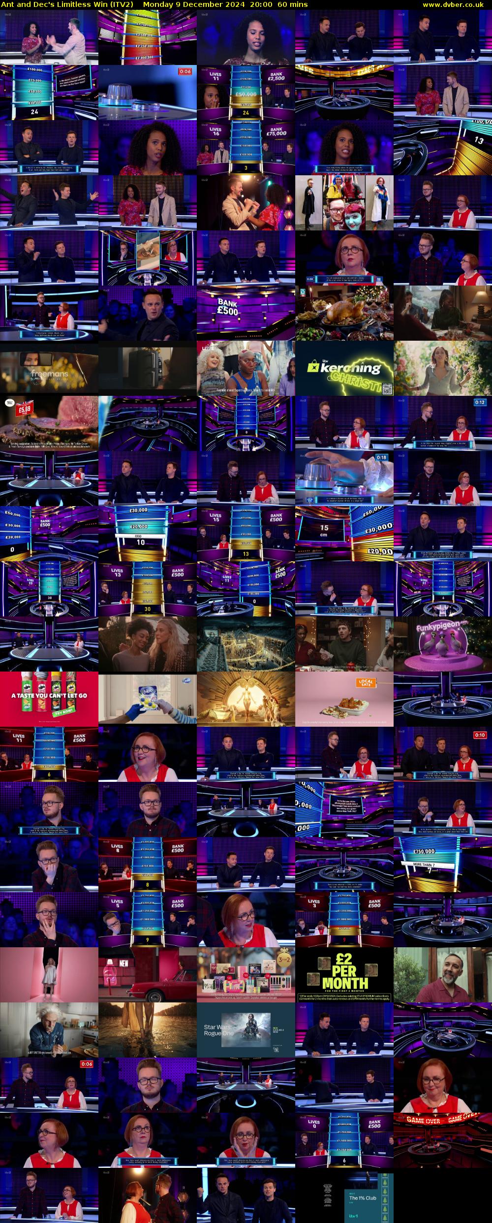Ant and Dec's Limitless Win (ITV2) Monday 9 December 2024 20:00 - 21:00