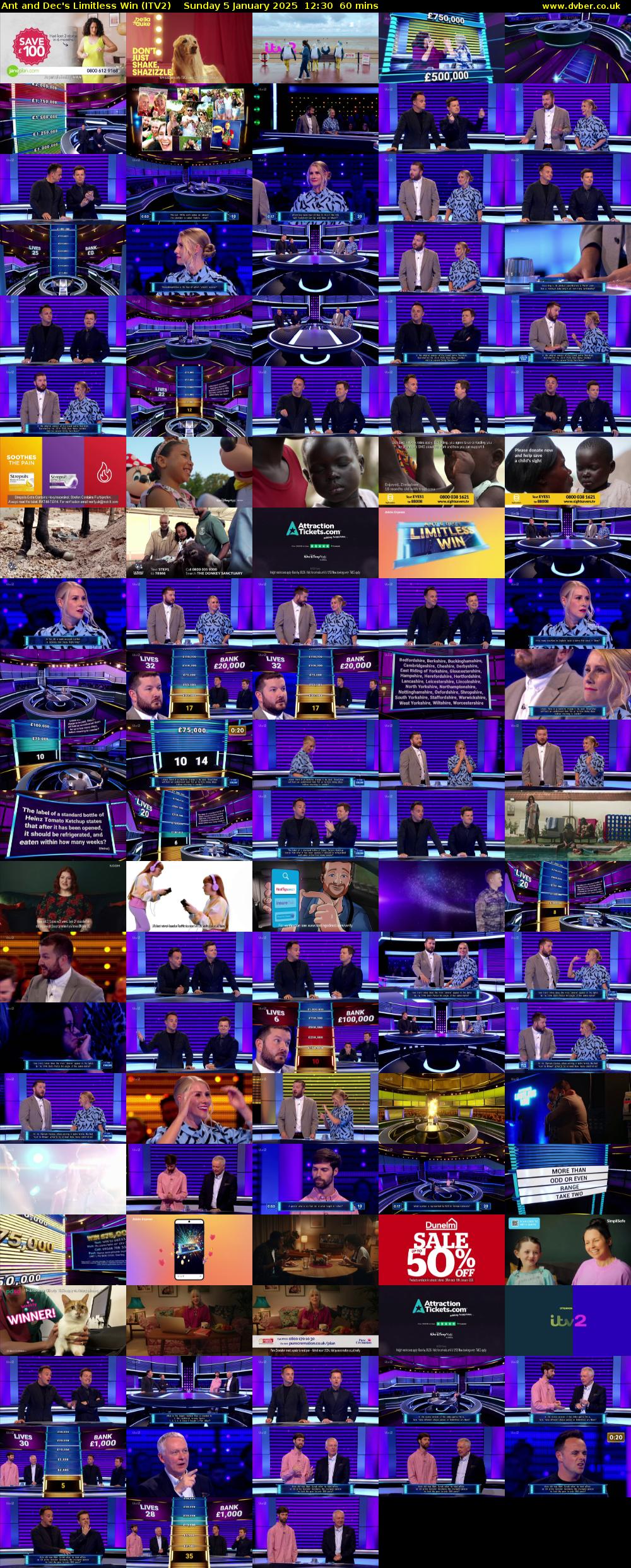 Ant and Dec's Limitless Win (ITV2) Sunday 5 January 2025 12:30 - 13:30