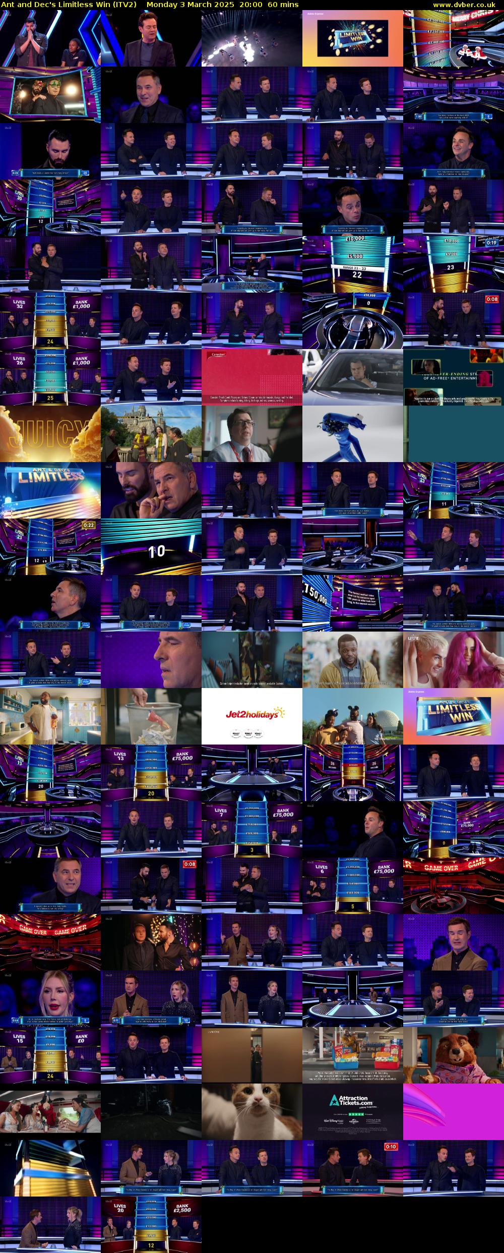 Ant and Dec's Limitless Win (ITV2) Monday 3 March 2025 20:00 - 21:00