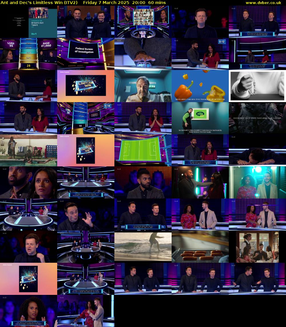 Ant and Dec's Limitless Win (ITV2) Friday 7 March 2025 20:00 - 21:00