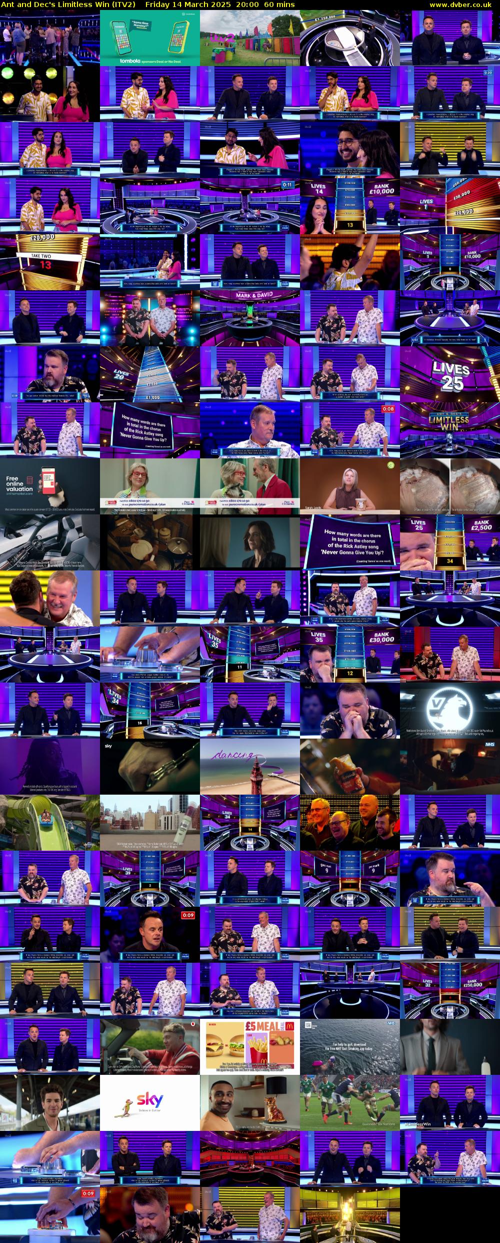 Ant and Dec's Limitless Win (ITV2) Friday 14 March 2025 20:00 - 21:00