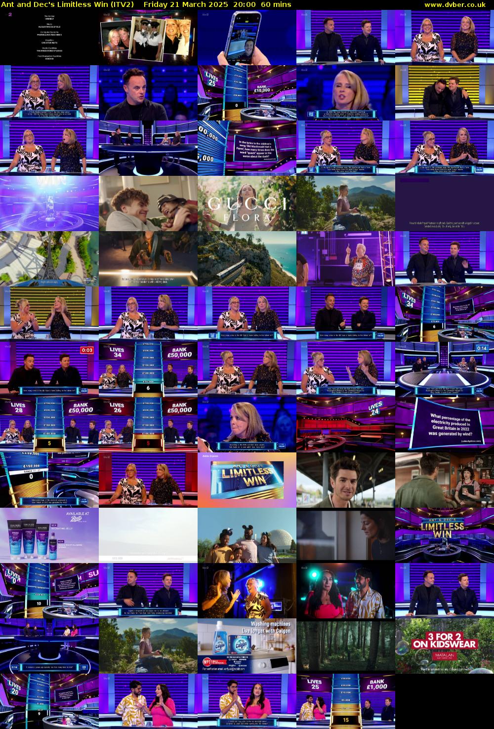 Ant and Dec's Limitless Win (ITV2) Friday 21 March 2025 20:00 - 21:00