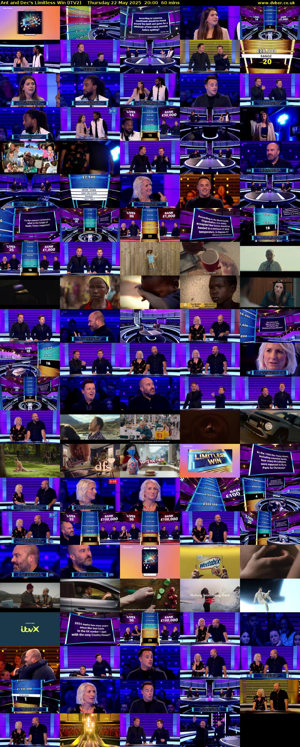 Ant and Dec's Limitless Win (ITV2) Thursday 22 May 2025 20:00 - 21:00