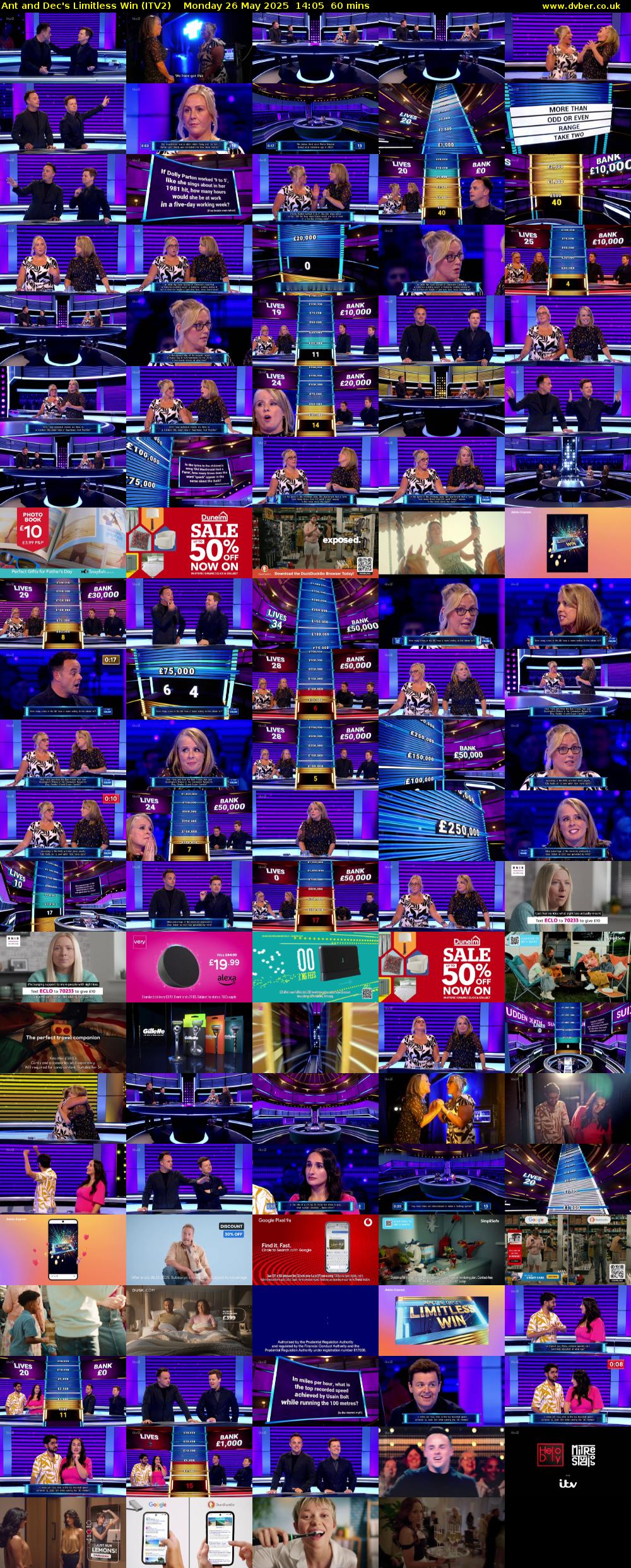Ant and Dec's Limitless Win (ITV2) Monday 26 May 2025 14:05 - 15:05