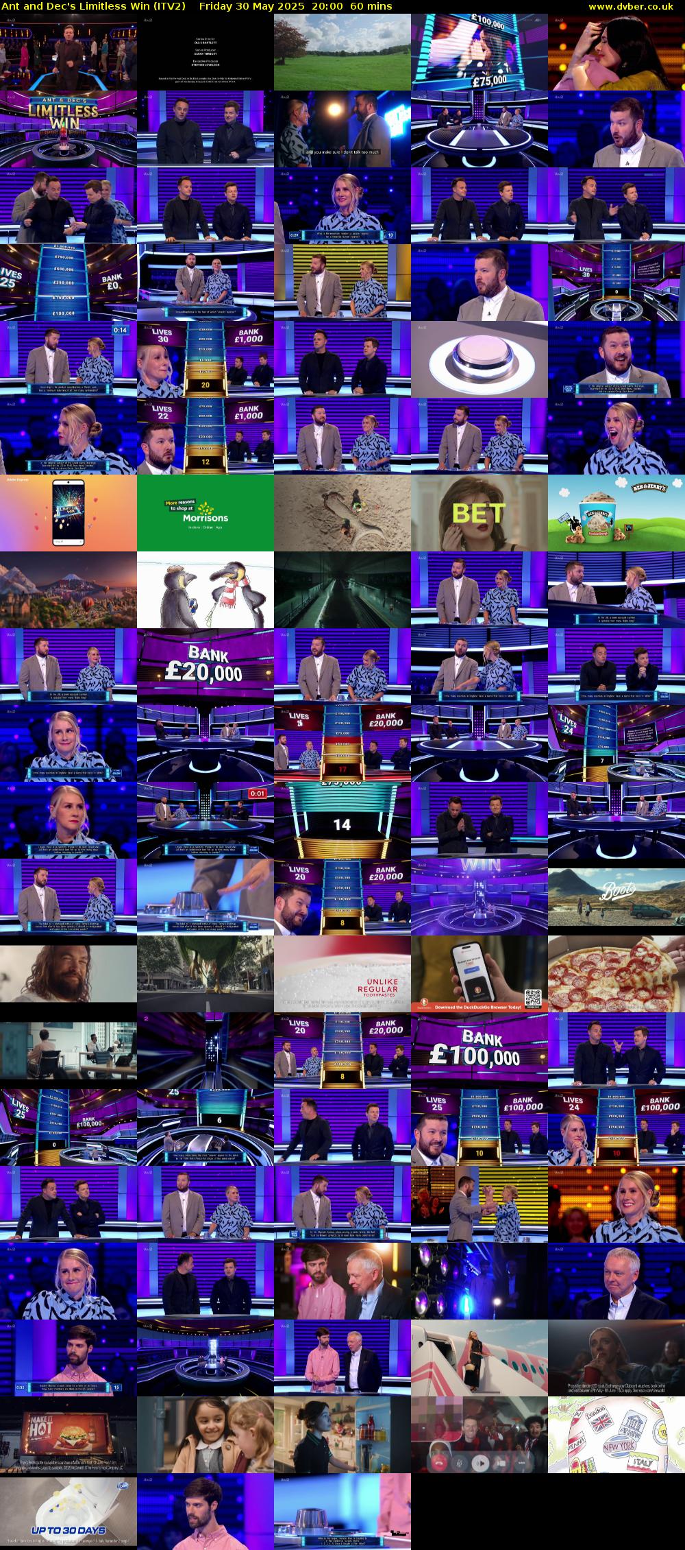 Ant and Dec's Limitless Win (ITV2) Friday 30 May 2025 20:00 - 21:00
