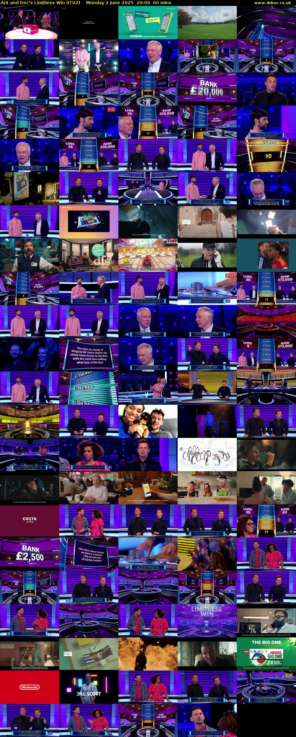 Ant and Dec's Limitless Win (ITV2) Monday 2 June 2025 20:00 - 21:00