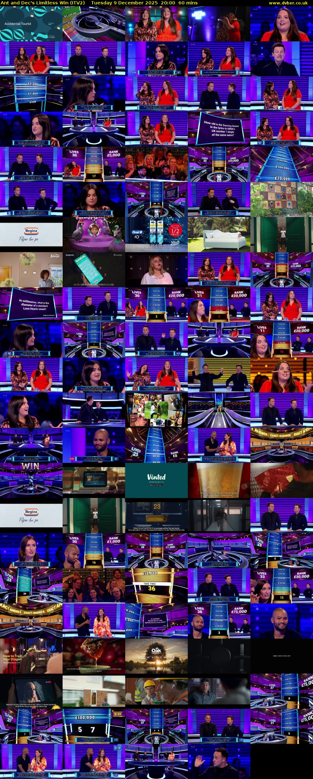 Ant and Dec's Limitless Win (ITV2) Tuesday 9 December 2025 20:00 - 21:00
