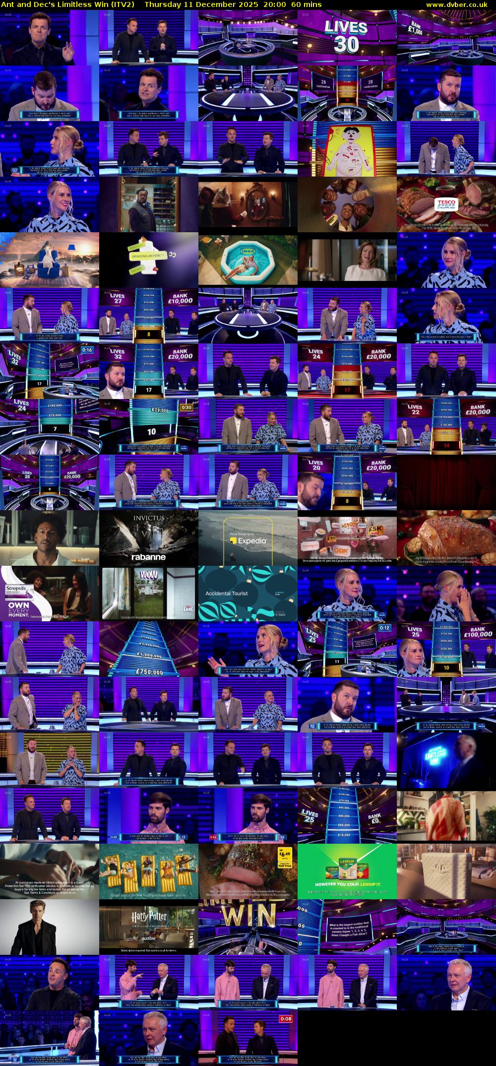 Ant and Dec's Limitless Win (ITV2) Thursday 11 December 2025 20:00 - 21:00