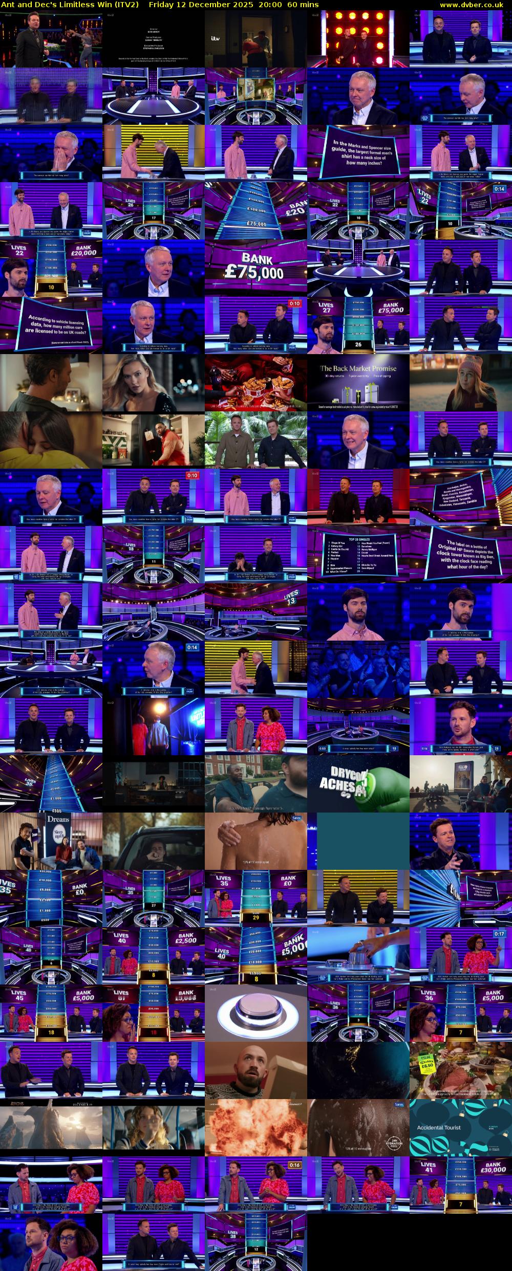 Ant and Dec's Limitless Win (ITV2) Friday 12 December 2025 20:00 - 21:00