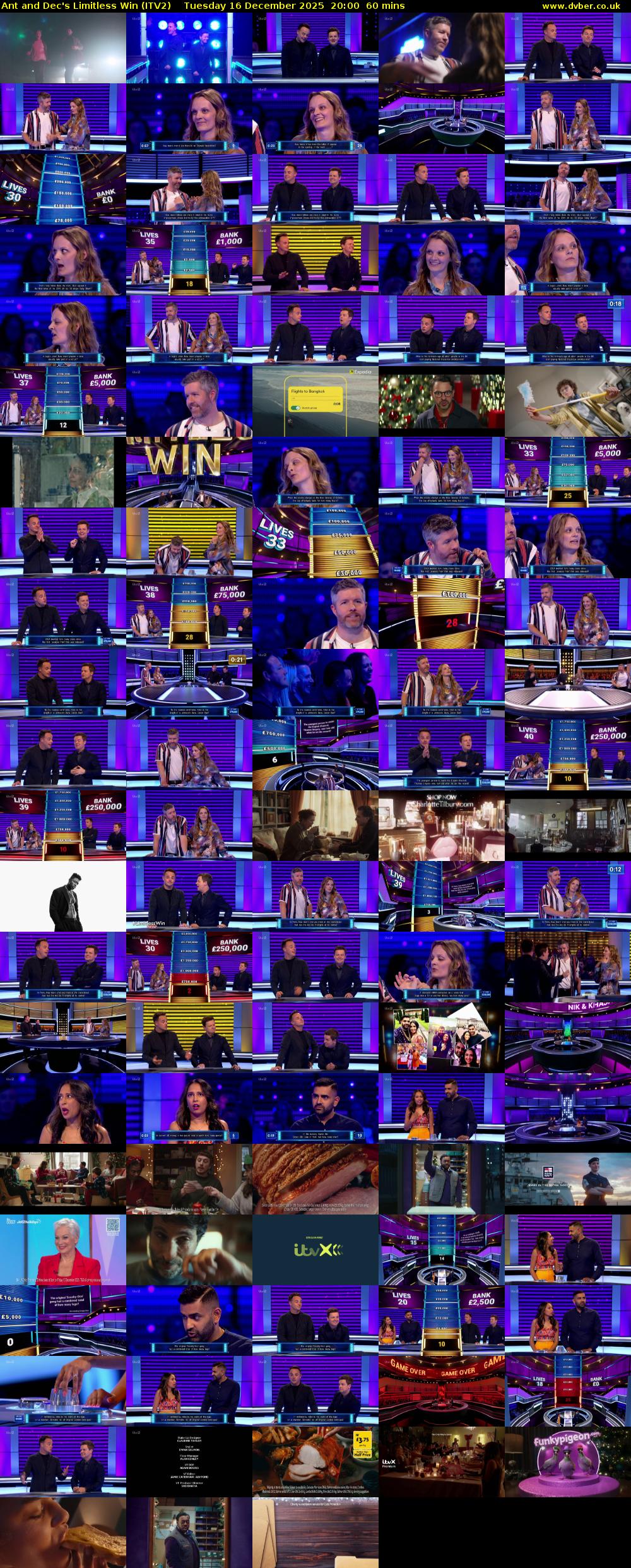 Ant and Dec's Limitless Win (ITV2) Tuesday 16 December 2025 20:00 - 21:00
