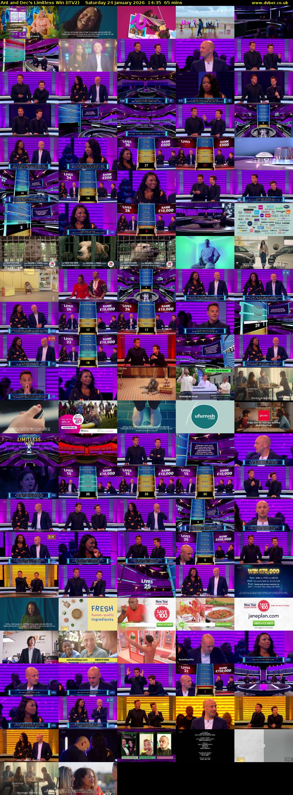 Ant and Dec's Limitless Win (ITV2) Saturday 24 January 2026 14:35 - 15:40