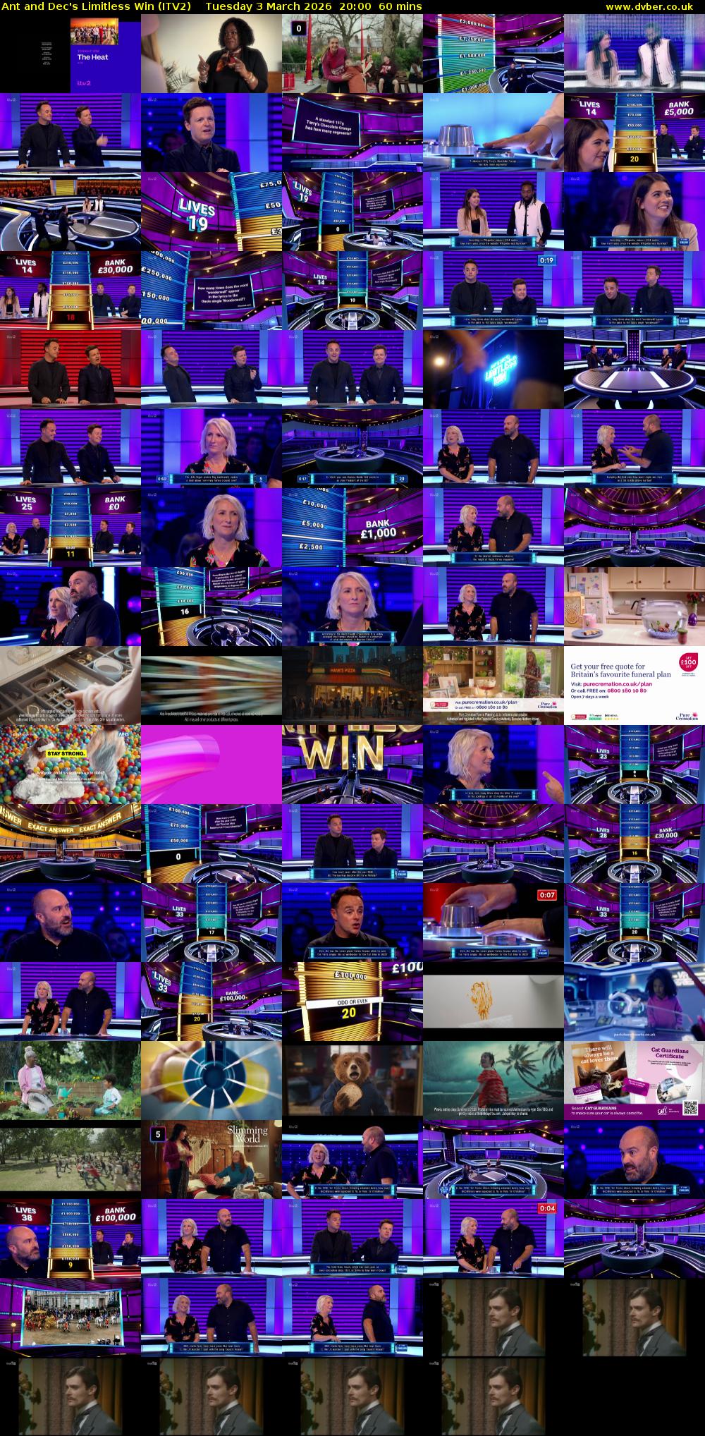Ant and Dec's Limitless Win (ITV2) Tuesday 3 March 2026 20:00 - 21:00