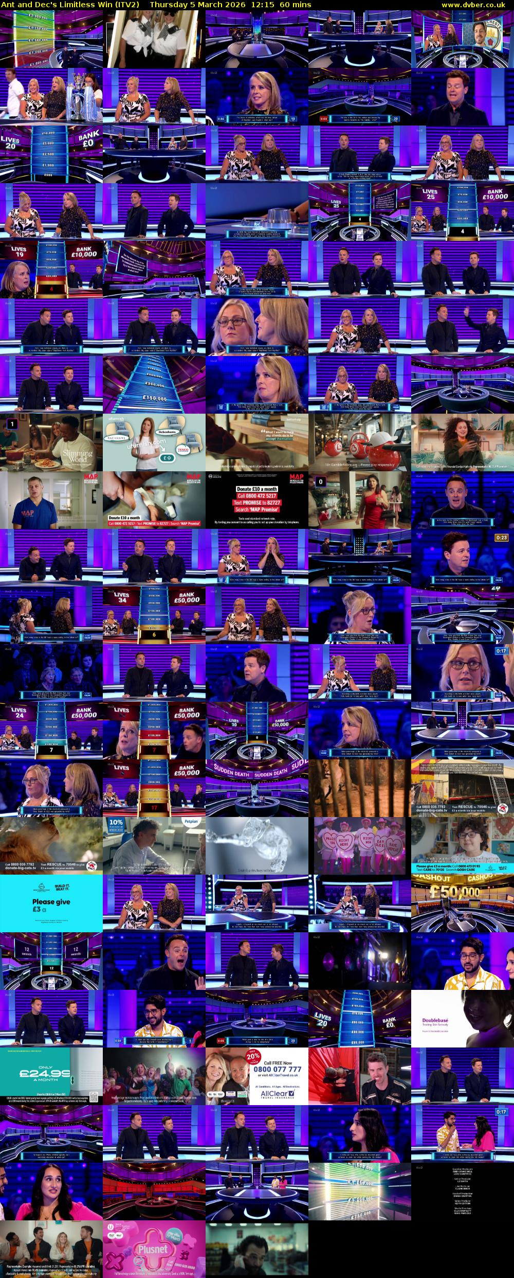 Ant and Dec's Limitless Win (ITV2) Thursday 5 March 2026 12:15 - 13:15