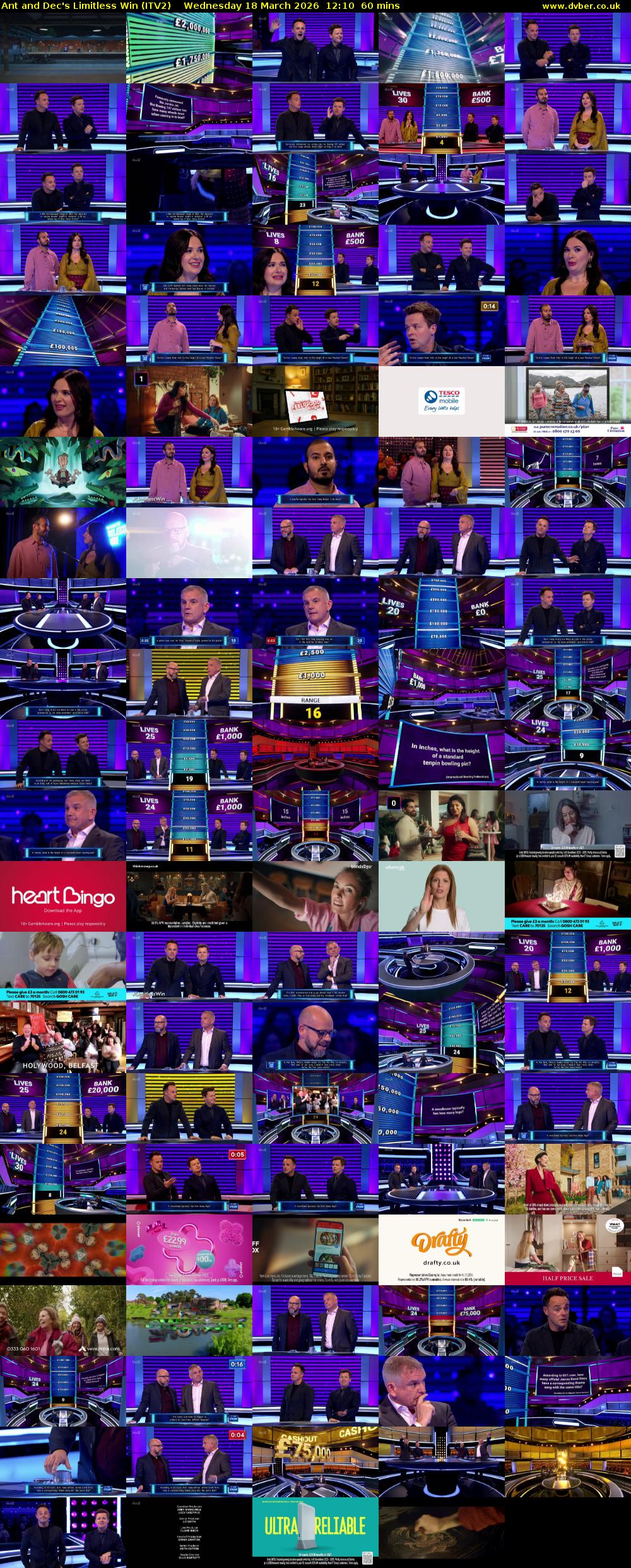 Ant and Dec's Limitless Win (ITV2) Wednesday 18 March 2026 12:10 - 13:10
