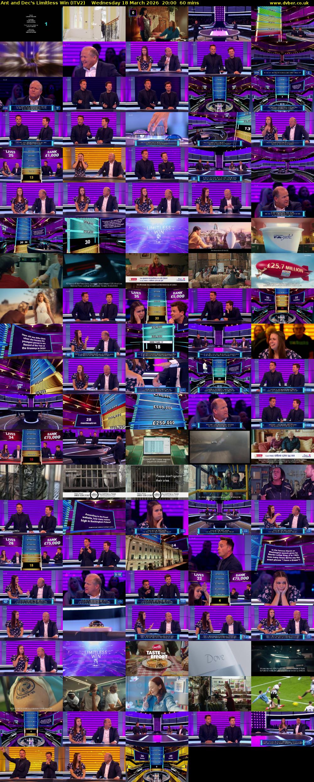 Ant and Dec's Limitless Win (ITV2) Wednesday 18 March 2026 20:00 - 21:00
