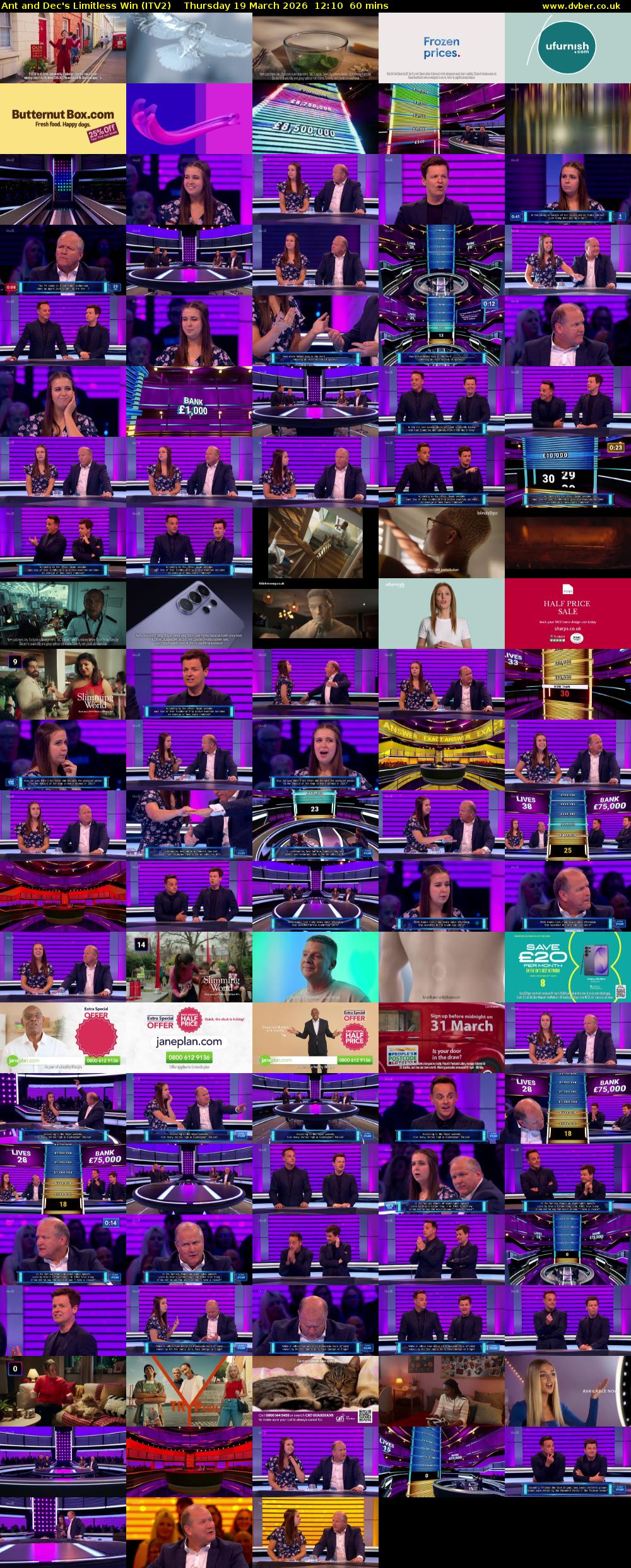 Ant and Dec's Limitless Win (ITV2) Thursday 19 March 2026 12:10 - 13:10