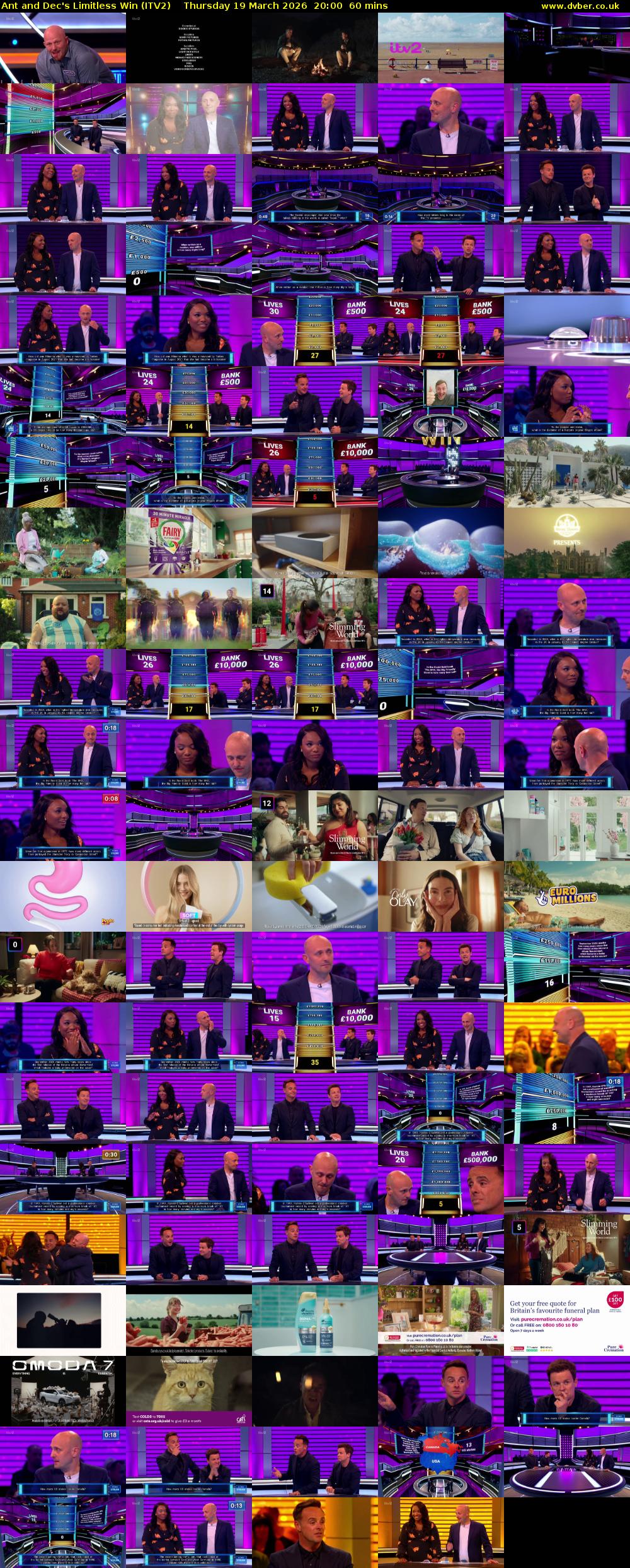 Ant and Dec's Limitless Win (ITV2) Thursday 19 March 2026 20:00 - 21:00